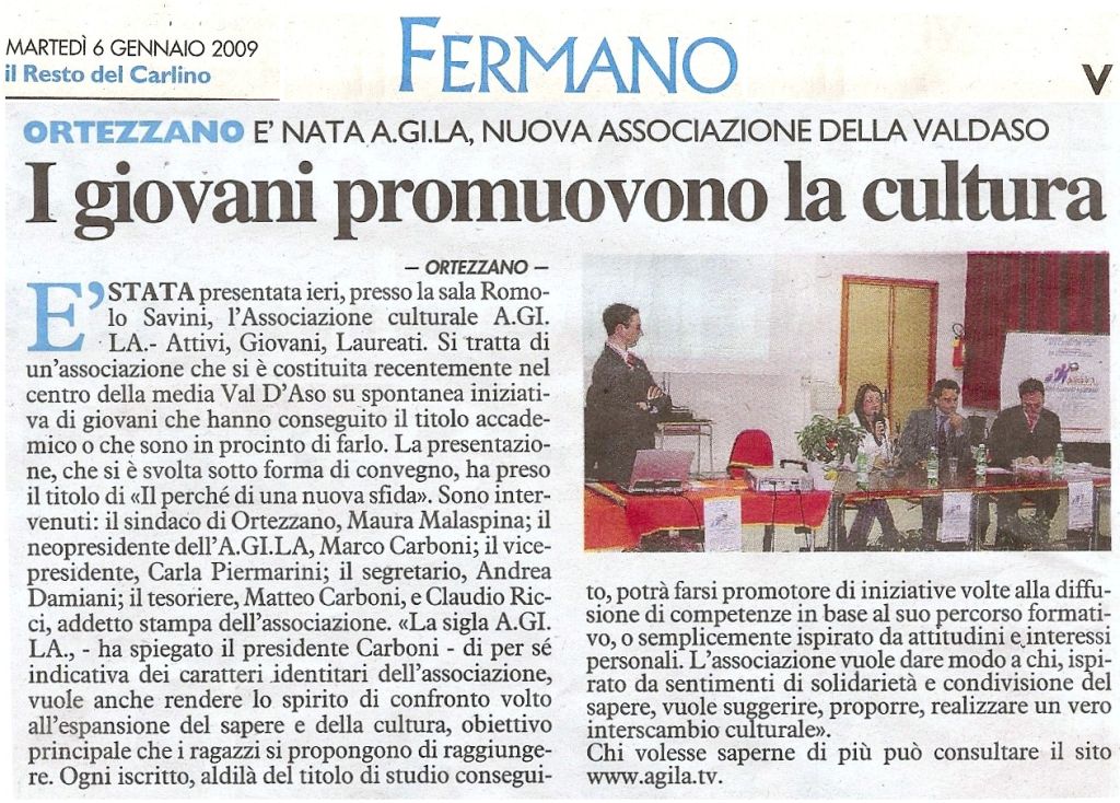 Guarda l'articolo sulla presentazione dell'A.GI.LA.